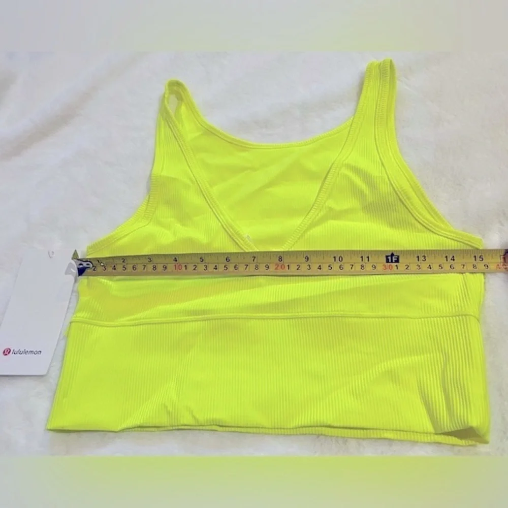 Lululemon Yellow Power Pivot Ribbed Reversible Neon Active Tank Top sz 10